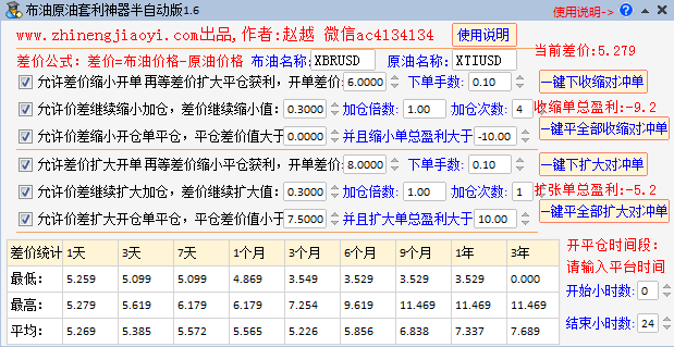 布油原油套利神器MT4 MT5版1.6